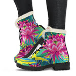 Tropical Lotus Pattern Print Comfy Boots GearFrost