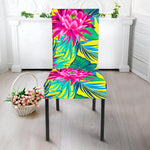 Tropical Lotus Pattern Print Dining Chair Slipcover