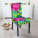Tropical Lotus Pattern Print Dining Chair Slipcover