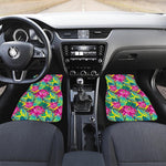 Tropical Lotus Pattern Print Front Car Floor Mats