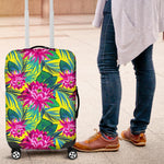 Tropical Lotus Pattern Print Luggage Cover GearFrost