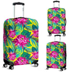 Tropical Lotus Pattern Print Luggage Cover GearFrost