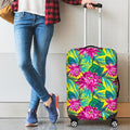 Tropical Lotus Pattern Print Luggage Cover