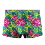 Tropical Lotus Pattern Print Men's Boxer Briefs