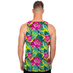Tropical Lotus Pattern Print Men's Tank Top