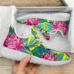 Tropical Lotus Pattern Print Mesh Knit Shoes GearFrost