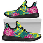 Tropical Lotus Pattern Print Mesh Knit Shoes GearFrost