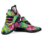 Tropical Lotus Pattern Print Mesh Knit Shoes GearFrost
