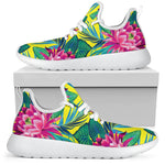 Tropical Lotus Pattern Print Mesh Knit Shoes GearFrost