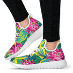 Tropical Lotus Pattern Print Mesh Knit Shoes GearFrost