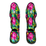 Tropical Lotus Pattern Print Muay Thai Shin Guard