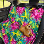 Tropical Lotus Pattern Print Pet Car Back Seat Cover