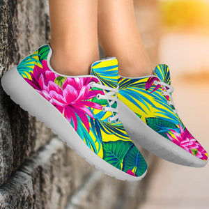 Tropical Lotus Pattern Print Sport Shoes GearFrost