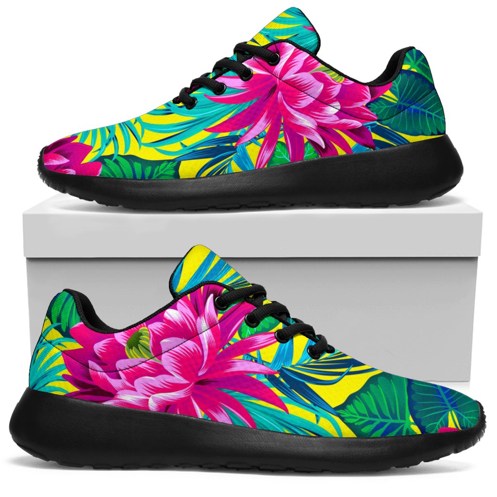 Tropical Lotus Pattern Print Sport Shoes GearFrost