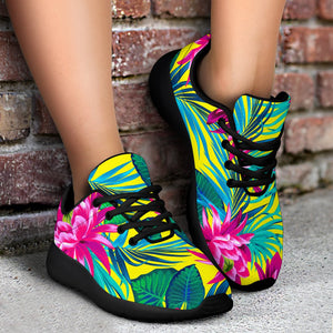 Tropical Lotus Pattern Print Sport Shoes GearFrost