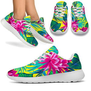 Tropical Lotus Pattern Print Sport Shoes GearFrost