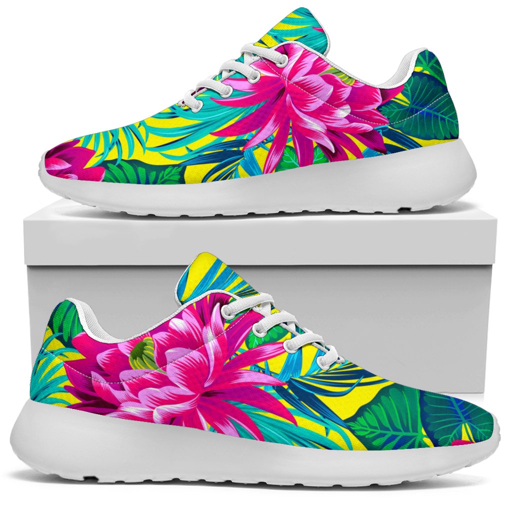 Tropical Lotus Pattern Print Sport Shoes GearFrost