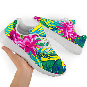 Tropical Lotus Pattern Print Sport Shoes GearFrost