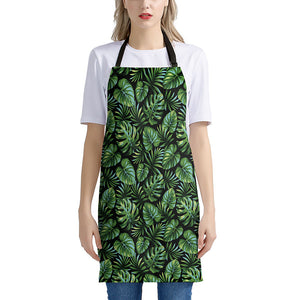 Tropical Monstera Leaves Pattern Print Apron