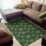 Tropical Monstera Leaves Pattern Print Area Rug