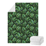 Tropical Monstera Leaves Pattern Print Blanket