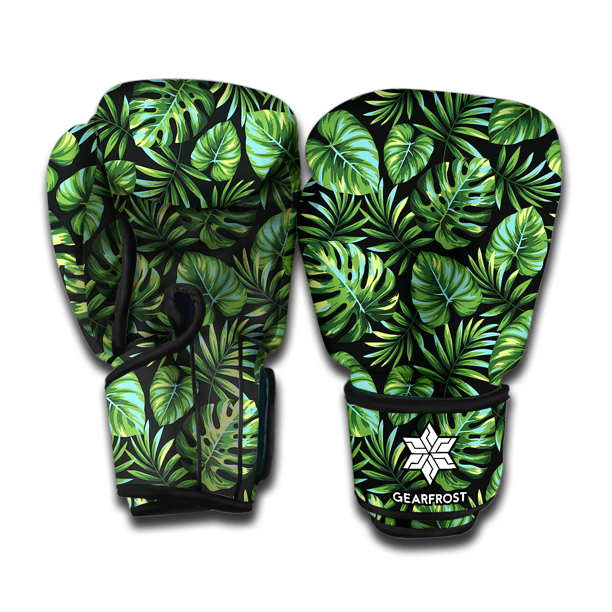 Tropical Monstera Leaves Pattern Print Boxing Gloves