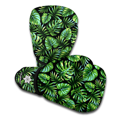 Tropical Monstera Leaves Pattern Print Boxing Gloves