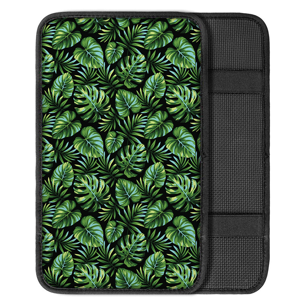 Tropical Monstera Leaves Pattern Print Car Center Console Cover