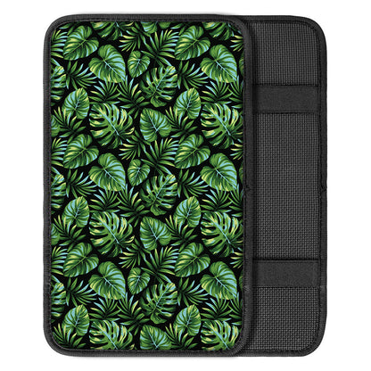 Tropical Monstera Leaves Pattern Print Car Center Console Cover