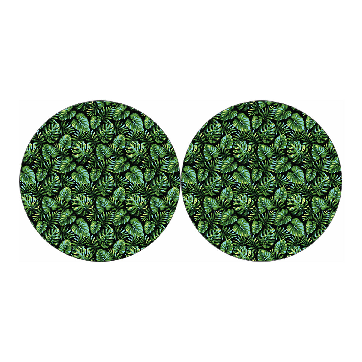 Tropical Monstera Leaves Pattern Print Car Coasters