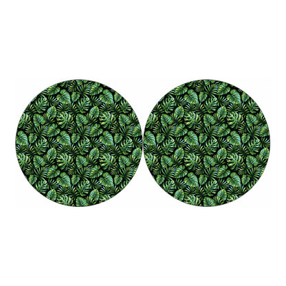 Tropical Monstera Leaves Pattern Print Car Coasters