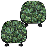 Tropical Monstera Leaves Pattern Print Car Headrest Covers