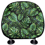 Tropical Monstera Leaves Pattern Print Car Headrest Covers