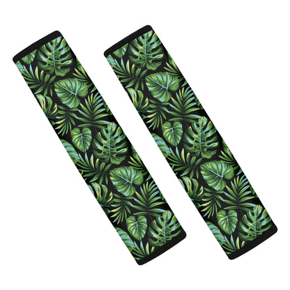 Tropical Monstera Leaves Pattern Print Car Seat Belt Covers