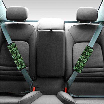 Tropical Monstera Leaves Pattern Print Car Seat Belt Covers