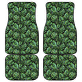 Tropical Monstera Leaves Pattern Print Front and Back Car Floor Mats