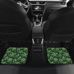 Tropical Monstera Leaves Pattern Print Front and Back Car Floor Mats