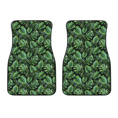 Tropical Monstera Leaves Pattern Print Front Car Floor Mats