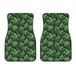 Tropical Monstera Leaves Pattern Print Front Car Floor Mats