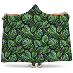 Tropical Monstera Leaves Pattern Print Hooded Blanket