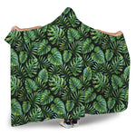 Tropical Monstera Leaves Pattern Print Hooded Blanket