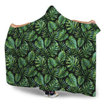 Tropical Monstera Leaves Pattern Print Hooded Blanket