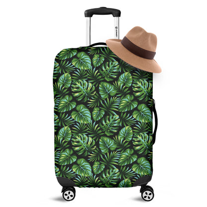 Tropical Monstera Leaves Pattern Print Luggage Cover