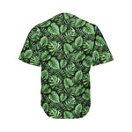 Tropical Monstera Leaves Pattern Print Men's Baseball Jersey