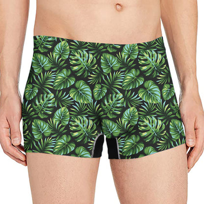 Tropical Monstera Leaves Pattern Print Men's Boxer Briefs