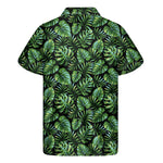 Tropical Monstera Leaves Pattern Print Men's Short Sleeve Shirt