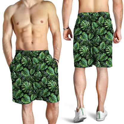 Tropical Monstera Leaves Pattern Print Men's Shorts