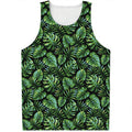 Tropical Monstera Leaves Pattern Print Men's Tank Top