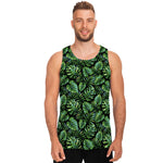 Tropical Monstera Leaves Pattern Print Men's Tank Top