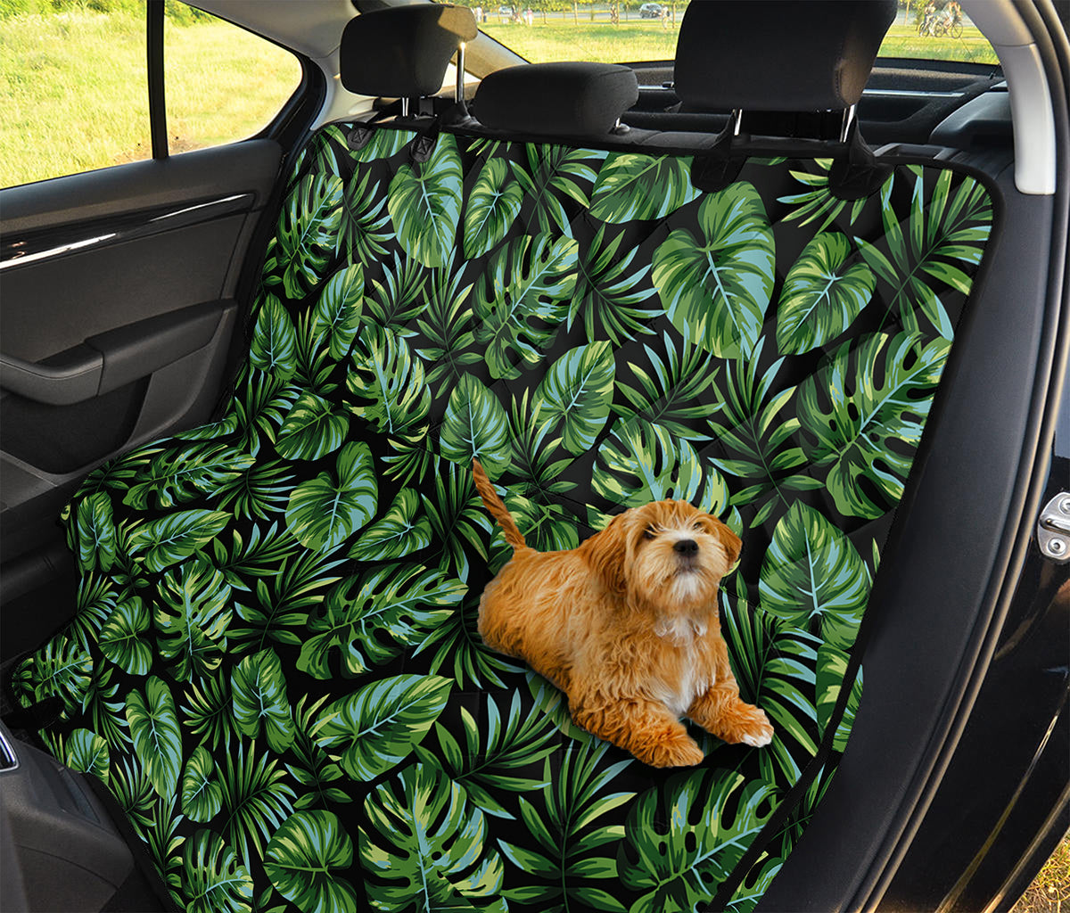 Tropical Monstera Leaves Pattern Print Pet Car Back Seat Cover
